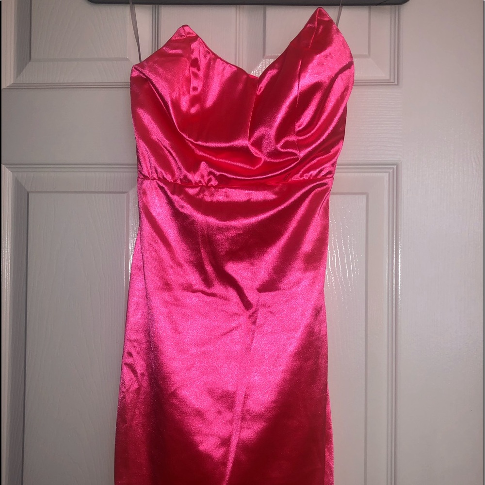 “Who I Am.” Hot Pink Strapless Mini Dress